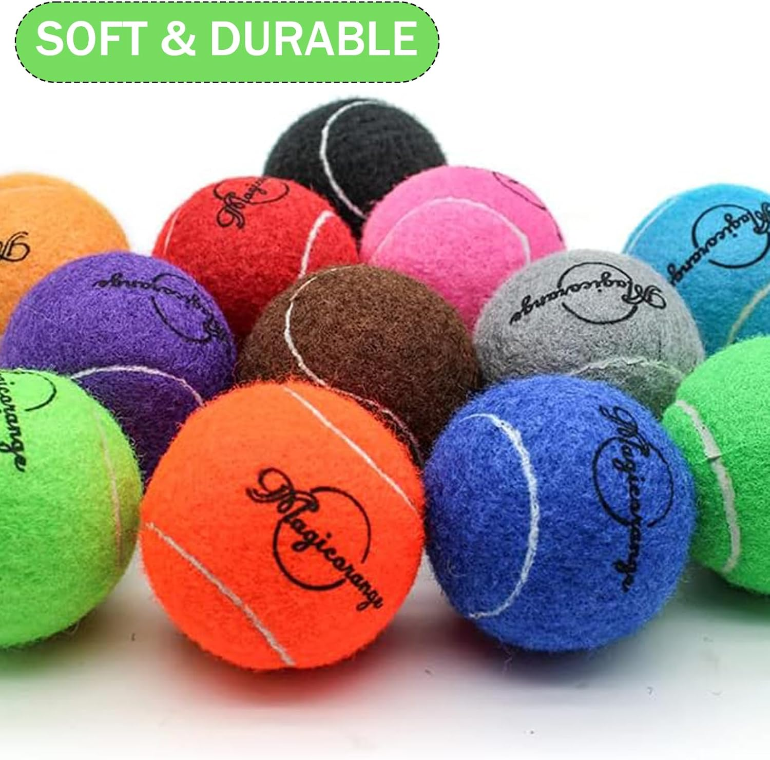 Magicorange Tennis Balls, 20 Pack Tennis Balls for Dogs, Pet Dog Playing Balls, Come with Mesh Bag for Easy Transport, Colorful Easy Catching Pet Dog Balls (Multi-Color) image number 2
