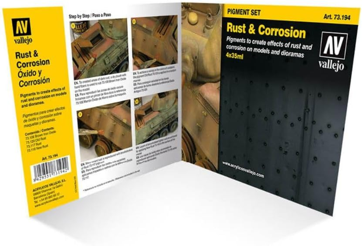 Vallejo Pigments Rust and Corrosion Colour Set, 4 Piece