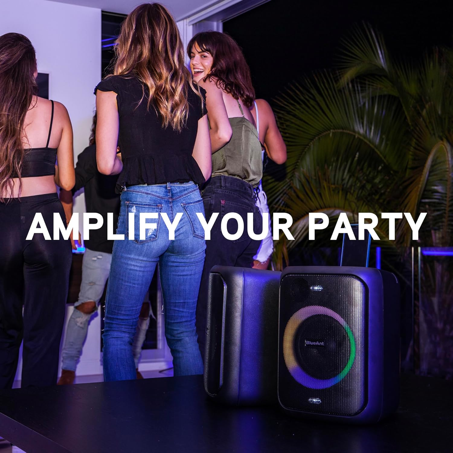 Blueant X5 | Portable Bluetooth Party Speaker | Black | 60W Peak Power | Includes (2) Microphones | (Up To) 20-Hrs Playtime image number 3