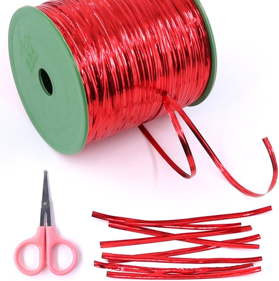 Glarks 350 Yard Yellow Metallic Twist Ties for Bread Candy Bag Parties Decorative Ties