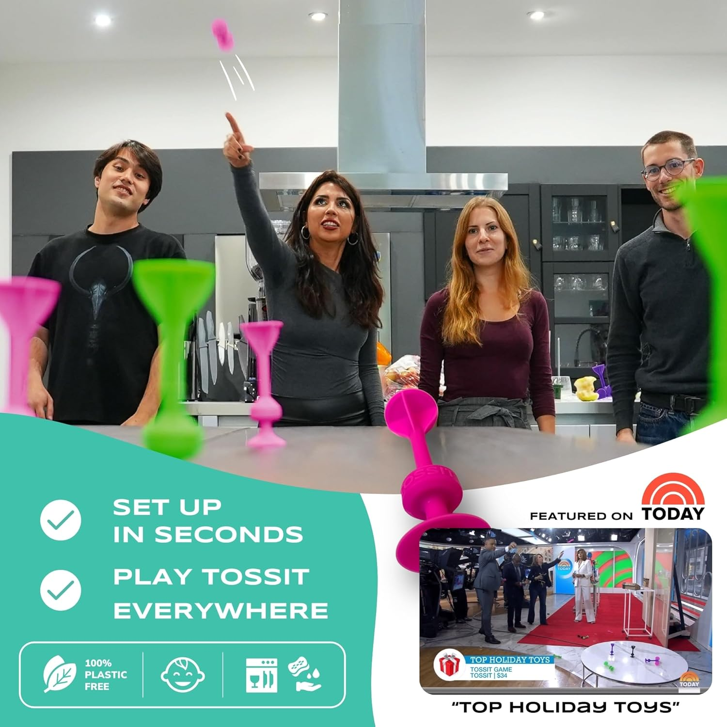 TOSSIT Game Set - Indoor, Outdoor Suction Cup Throwing Party Game - Family Friendly - Portable Fun That Sucks!