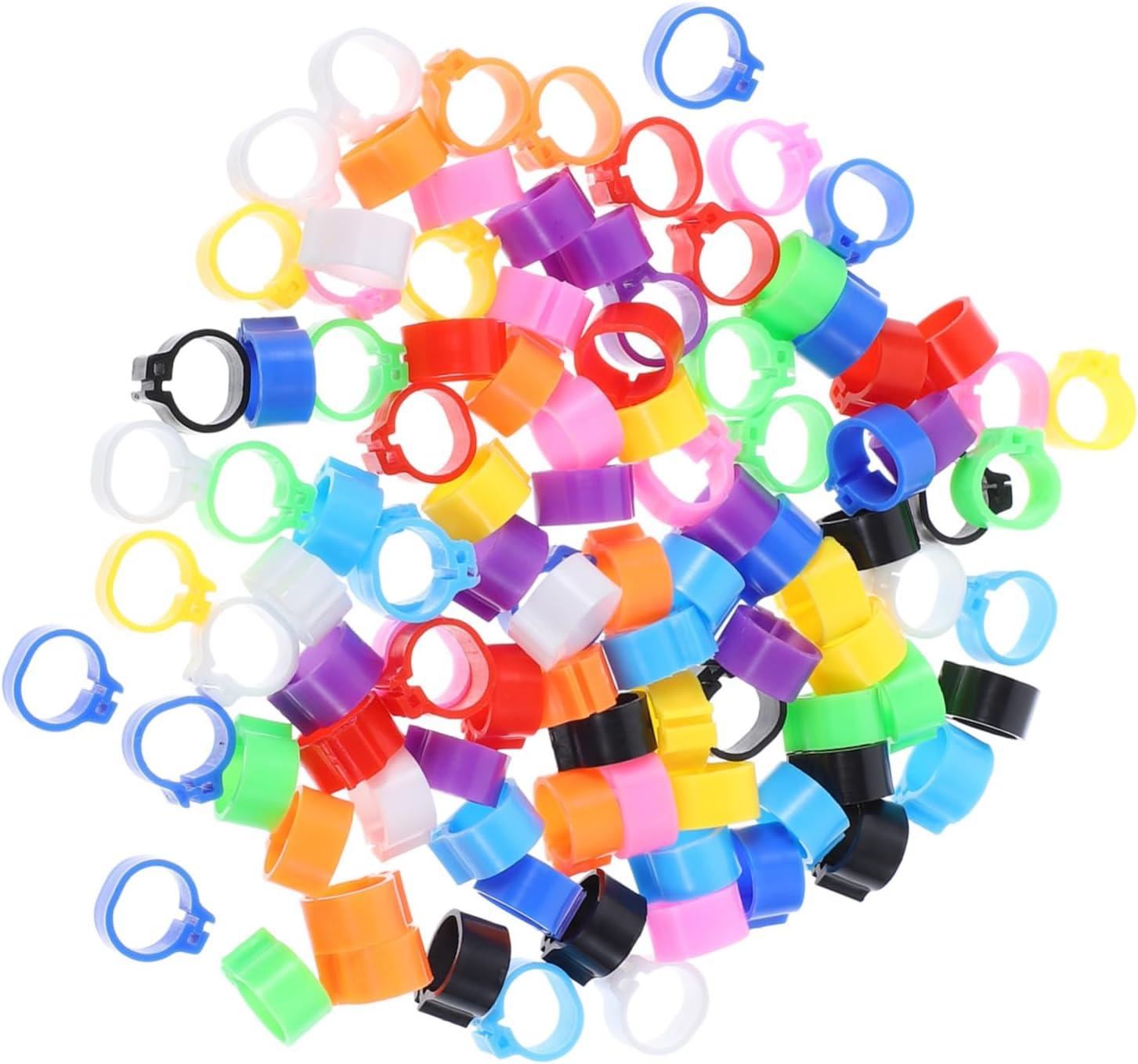 Kisangel Pigeon Foot Rings Bird Leg Bands 100Pcs Plastic Identification Rings for Pigeons Parakeets Cockatiels and Small Birds Bird Supplies