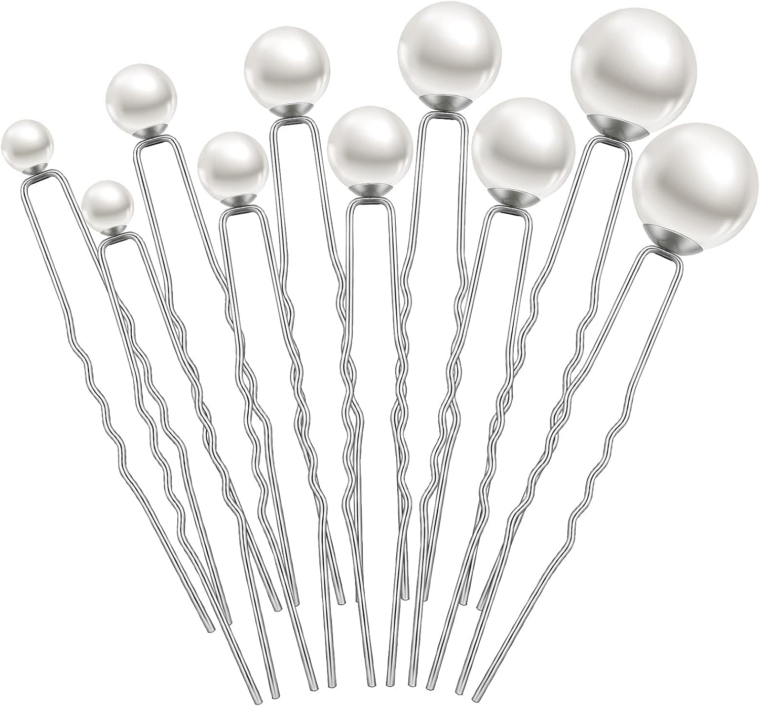 16 Pcs Wedding Pearl Hair Pins, Bridal Hair Pins U Shape Hair Accessories Barrette for Bride Bridesmaid Women Girls Silver image number 1