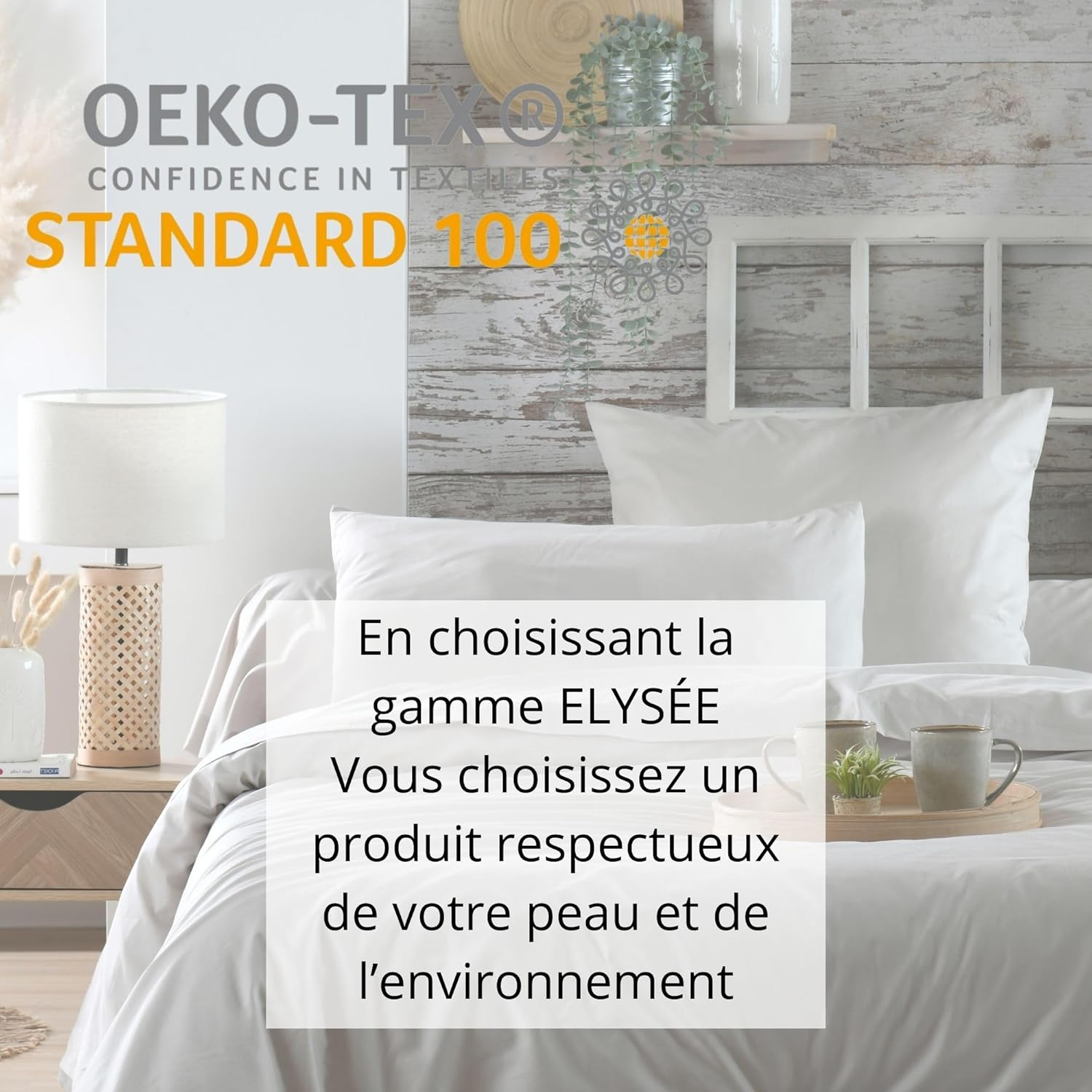 STOF Duvet Cover - Size 240 X 220 Cm - Quality Cotton Percale - 100% Cotton, Oeko-Tex Certified - Linen Colour - Elys&eacute;e Model - Bed Linen for House, Double Bed - 2 People image number 3
