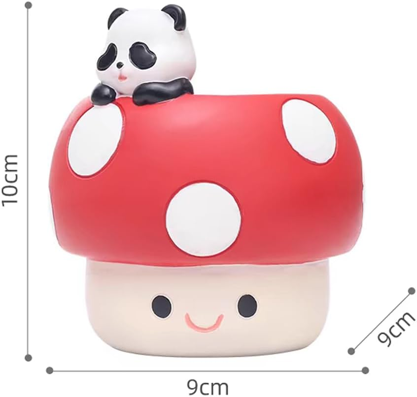 Desktop Succulent Planter with Durable Material, Panda Mushroom Resin Planter, Cute Cartoon Flower Pot, Suitable for Succulents, Miniature Gardening, Home & Office Decor image number 5