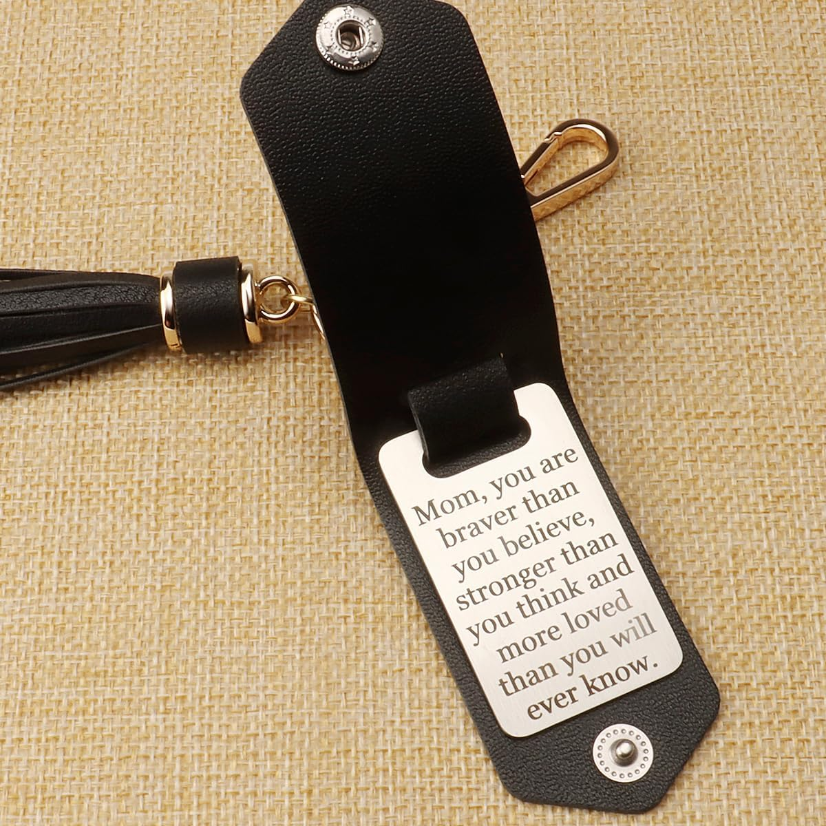 UGELOKI Engraved Leather Keychain for Mom - Mothers Day, Birthday, Christmas Gift for Women