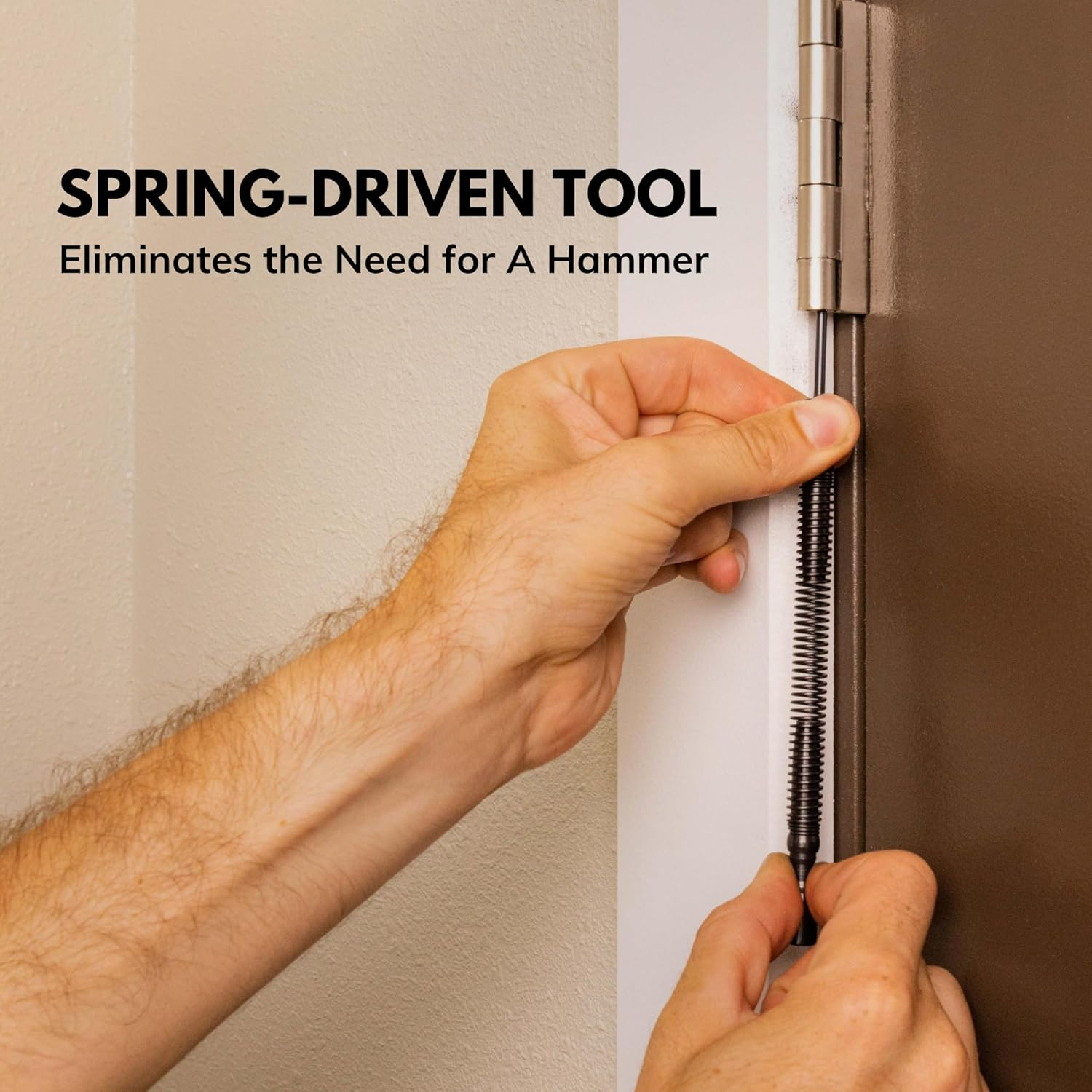 HIT Tool Door Hinge Pin Removal Tool &ndash; Spring Driven Door Hinge Pin Remover and Steel Faced Hammer Punch Set image number 2