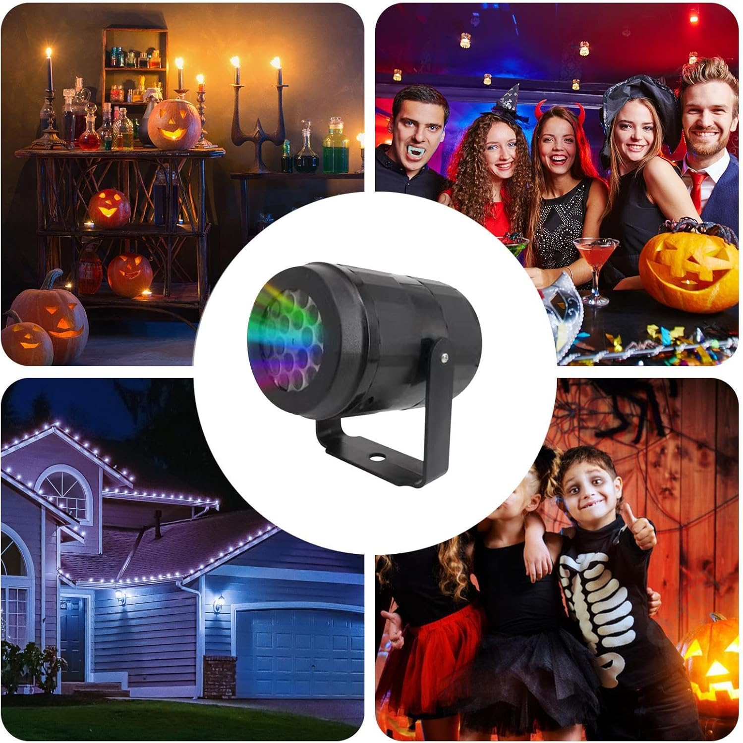 Halloween Decorations Projector Lights - LED Landscape Spotlight Indoor Outdoor Halloween Decor | Moving Halloween Patterns Projector Lights for Indoor Halloween Holiday Night Gathering Party image number 6