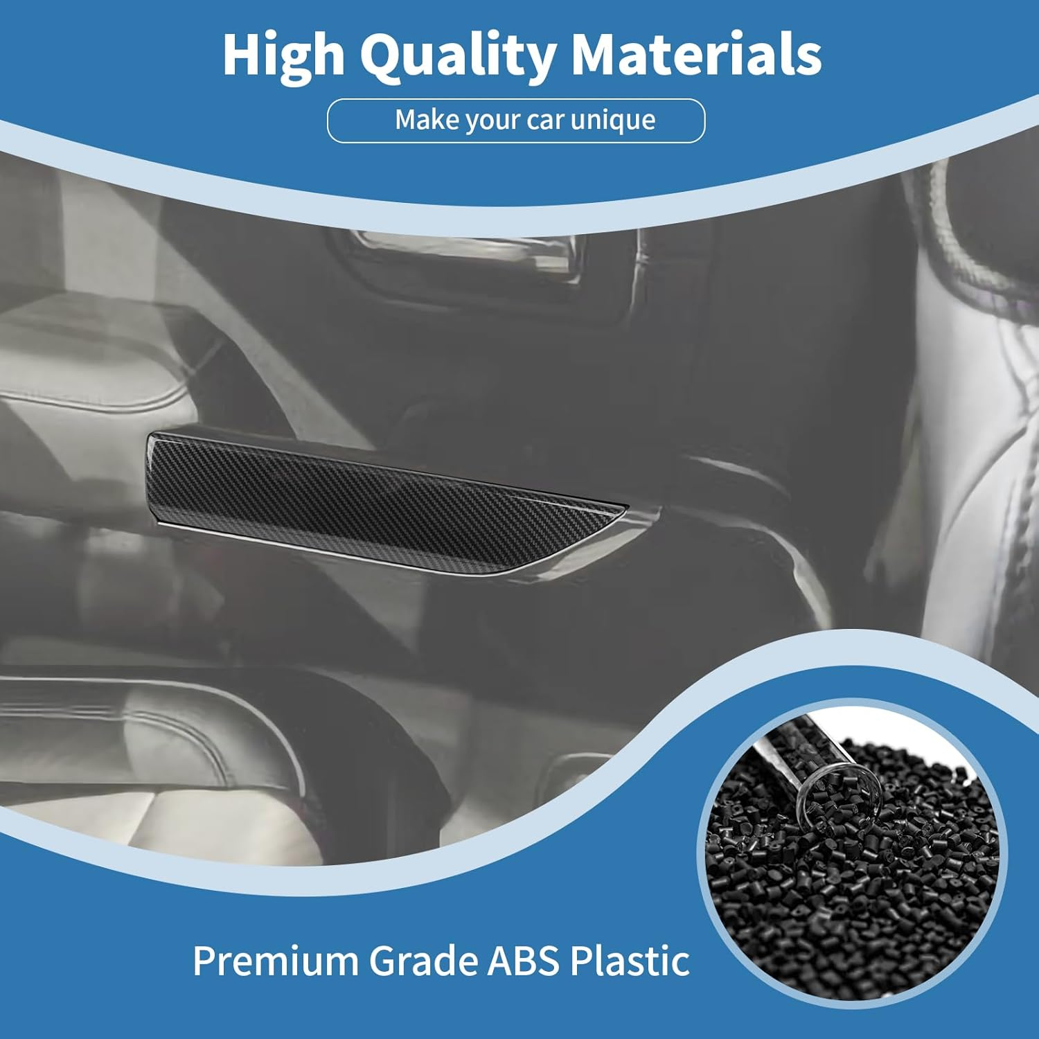 PDKLIN for Silverado Rear Door Panel Trim Cover for Chevy Silverado/Gmc Sierra 2019-2022(Double Cab) Carbon Fiber Interior Accessories 2Pcs image number 5