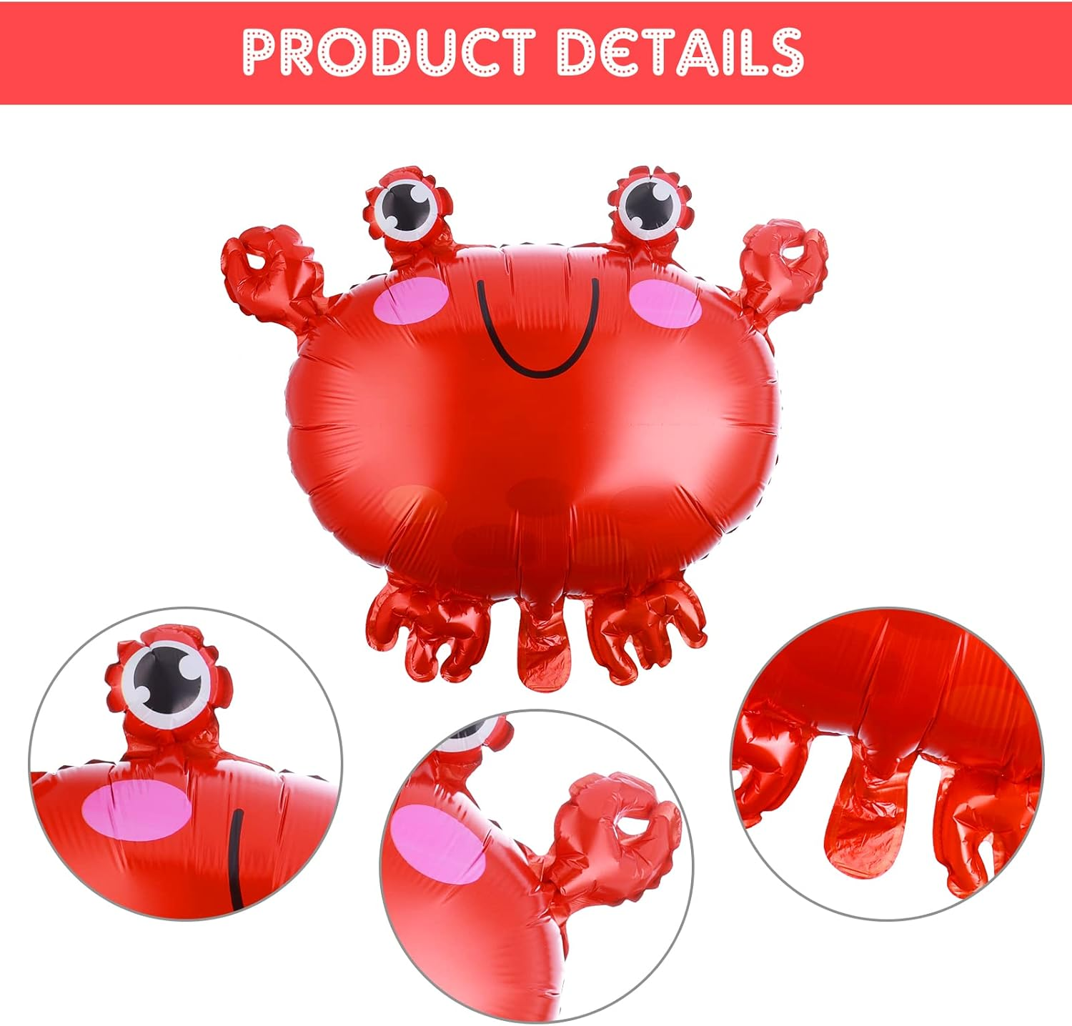 Prasacco 5 Pieces Sea Animals Balloons, under the Sea Party Decorations Water Balloons Seahorse Starfish Puffer Fish Crab Octopus Balloon for Birthday under the Sea Ocean Party Decorations image number 3