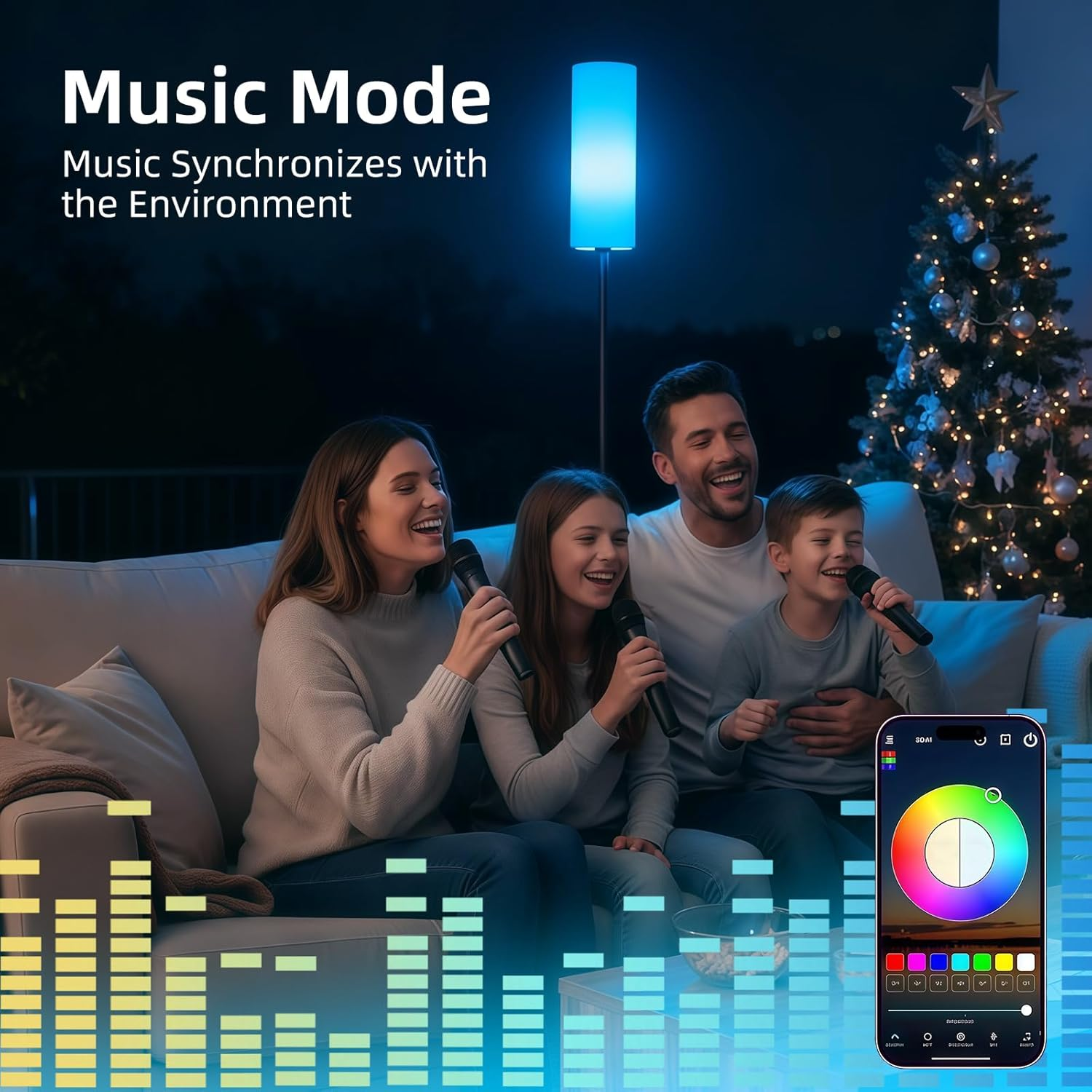 RGB Floor Lamp for Living Room, Modern Floor Lamp with Remote - 3 Color Temperature LED, Foot Switch, 9W RGB LED Bulb for Bedroom Office Kid Room, Warmth & Colourfulness image number 1