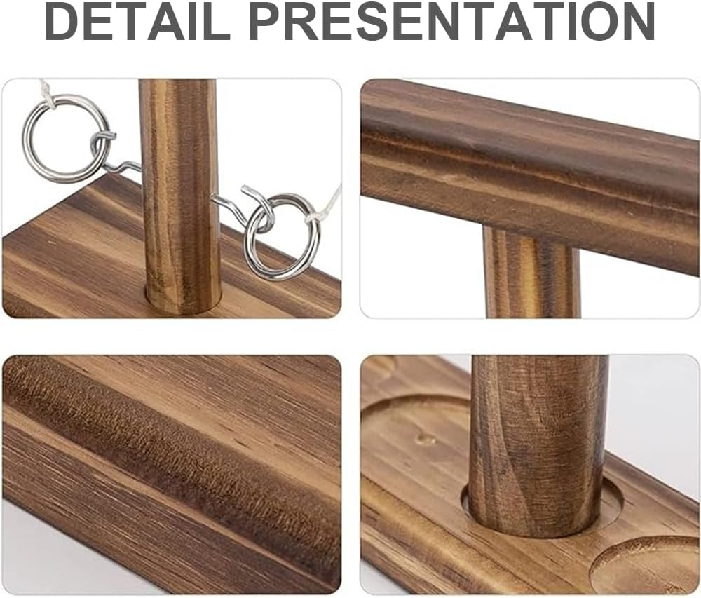 Hook and Ring Game, Ring Toss Game for Adults, Indoor and Outdoor Rings Games, Yard Games, Wooden Rings Hook Tossing Games, Table Gamies, Interactive Family Board Games for Family Game Night image number 5