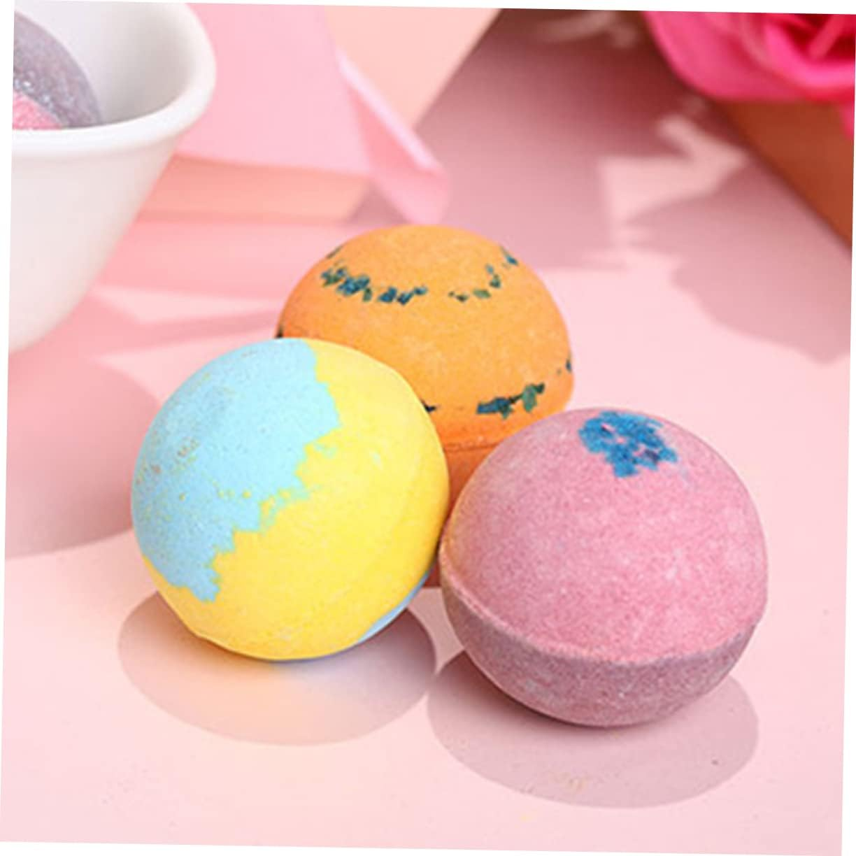 FOMIYES 6Pcs Two-Tone Natural Bath Balls for Spa Relaxation Adorable Bath Salt Balls Lemon Grapefruit Sweet and Soothing Skin Care Experience image number 2