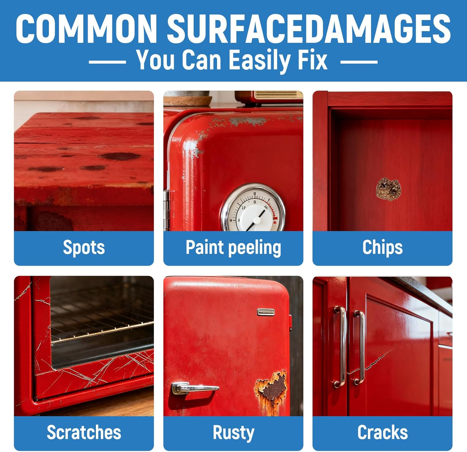 Red Paint Multi Surface Apple Red Touch up Paint Repair for Wall,Door,Cabinets,Wood,Furniture, Appliance,Tile,Porcelain,Touch up Paint Pen for Refrigerators,Washers,Dishwashers,Microwave,Oven image number 6