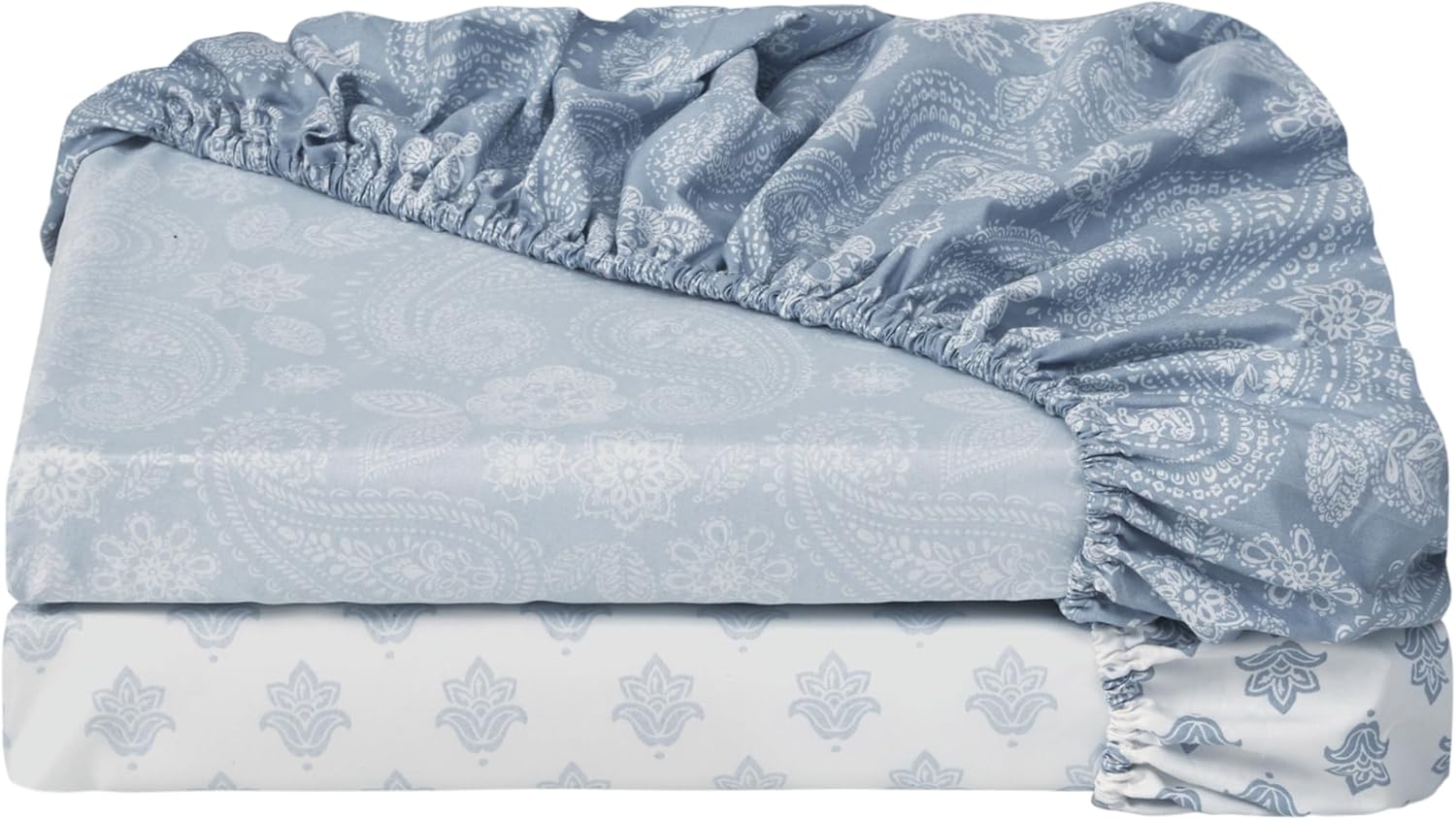 Turnstyle Paisley Pop Blue 6 Piece Queen Sheet Set image number 3