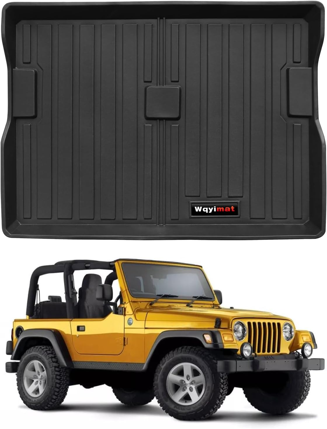Wqyimat for 2007-2018 Jeep Wrangler JK 2 Door Floor Mats & Cargo Liner,Tpe All Weather Car Liners Accessories,Custom Fit 1St & 2Nd Row Floor Liners and Trunk Mat(For 2007-2018 Jeep Wrangler JK 2 Door)