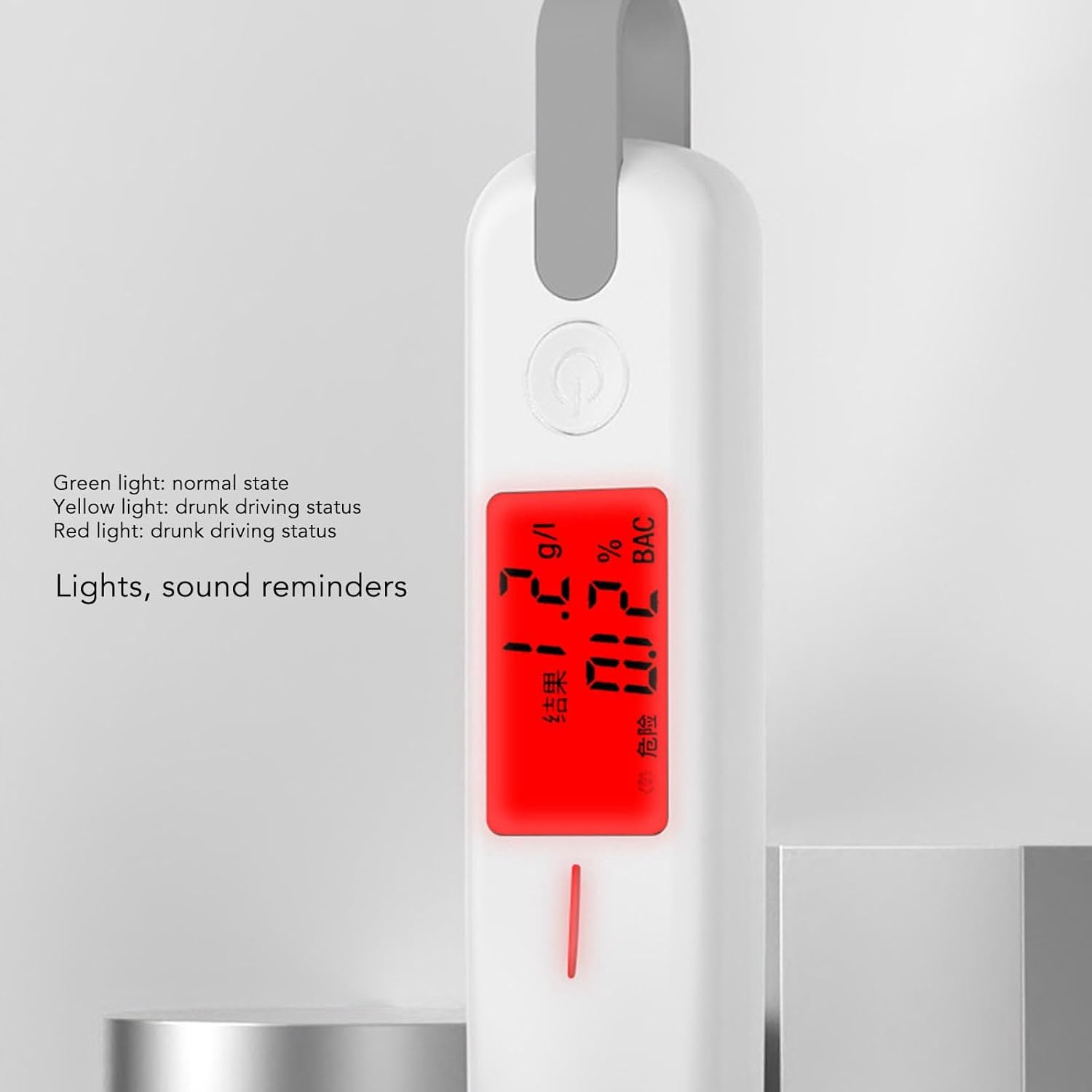 Breathalyzer, Portable Breath Alcohol Tester with Quick Response, Wireless Drunk Analyzer Alcohol Detector for Home (Black) (White) image number 6