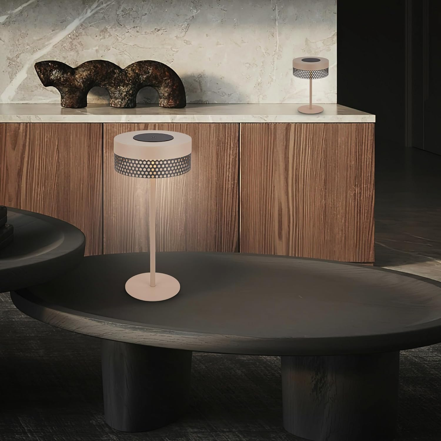 BRILONER - LED Table Lamp Wireless IP44 with Touch, Dimmable, Battery Replaceable, Bedside Lamp, Reading Lamp, LED Lamp, Decorative Lamp, Table Lamp, Battery Lamp, Outdoor Lamp, 16 X 35 Cm, Beige image number 2