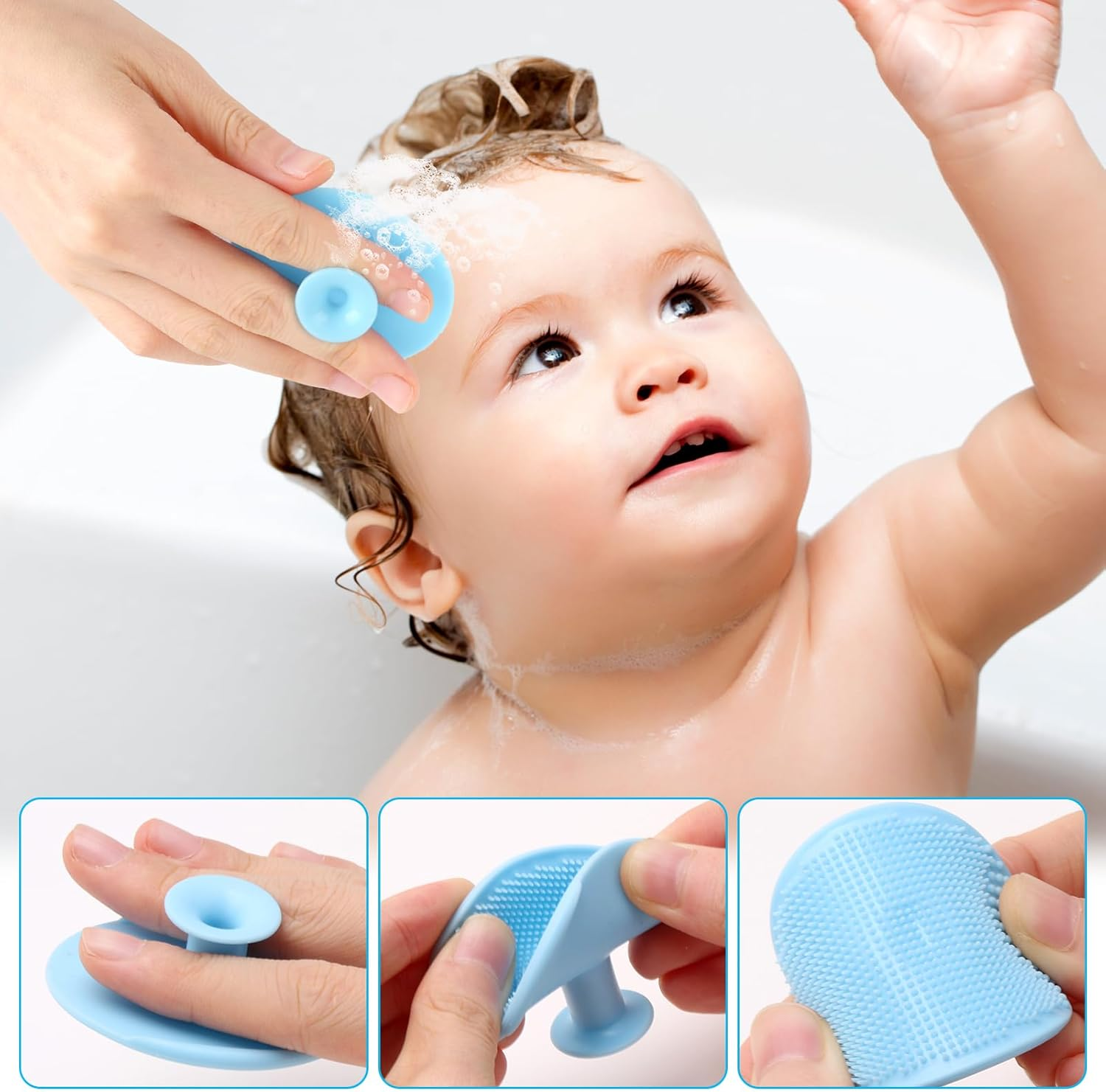 3 Pcs Baby Hair Brush with Ultra-Soft Goat Bristles Brush - Baby Cradle Cap Brush Set for Newborns & Toddlers, Natural Wooden Handle for Delicate Scalps, Perfect for Daily Care & Bath Time image number 3