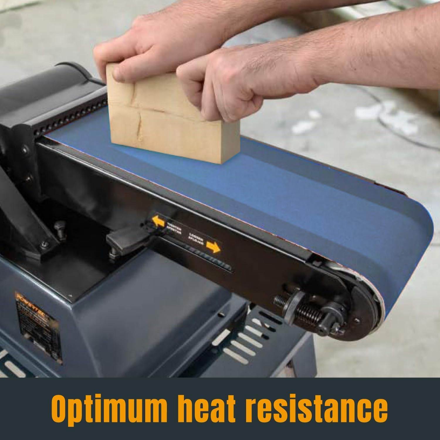 POWERTEC 3PK 4X36 Sanding Belts, 120 Grit Zirconia, 4 X 36 Inch Sanding Belts for Benchtop Belt and Disc Sander, Belt Sandpaper for Woodworking, Metal Grinding, Deburring, Rust Removal (443612Z-3) image number 5