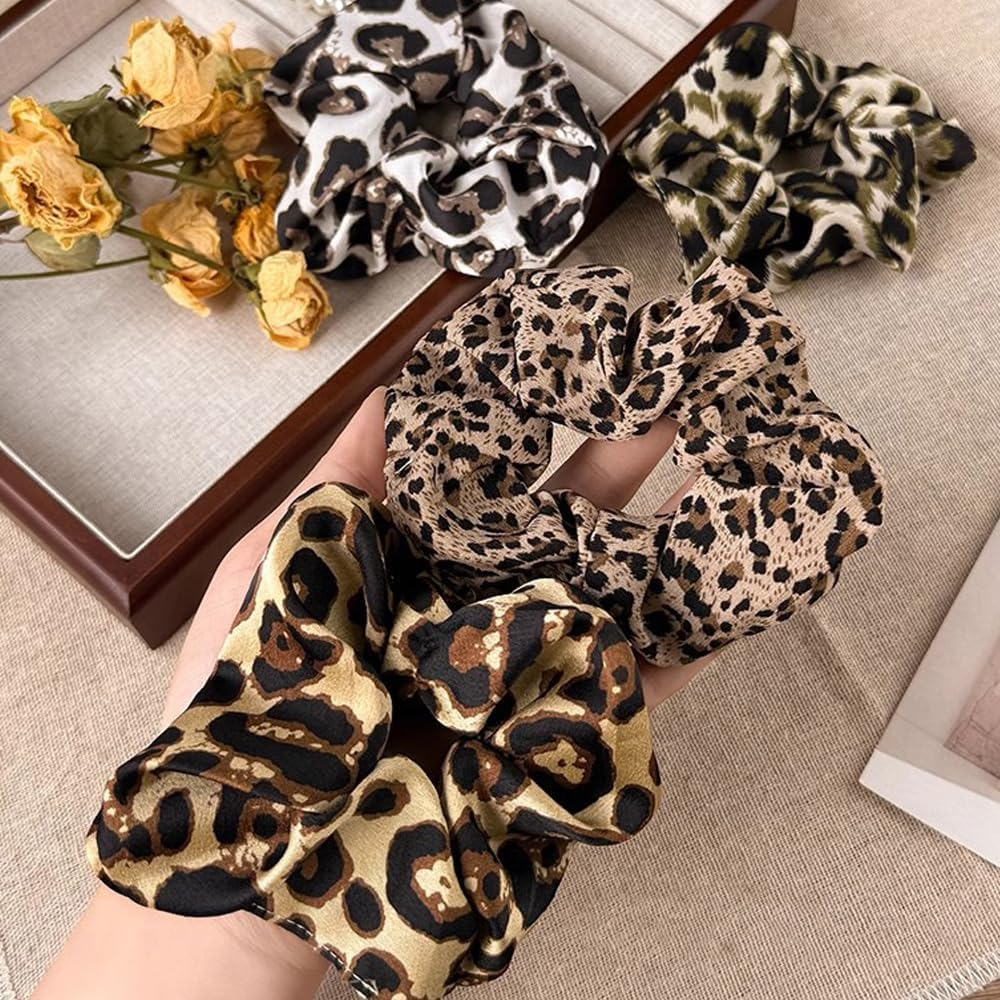 XFSRG Leopard Hair Bobbles Women'S Hair Accessories Scrunchies Ponytail for Everyday and Party image number 5