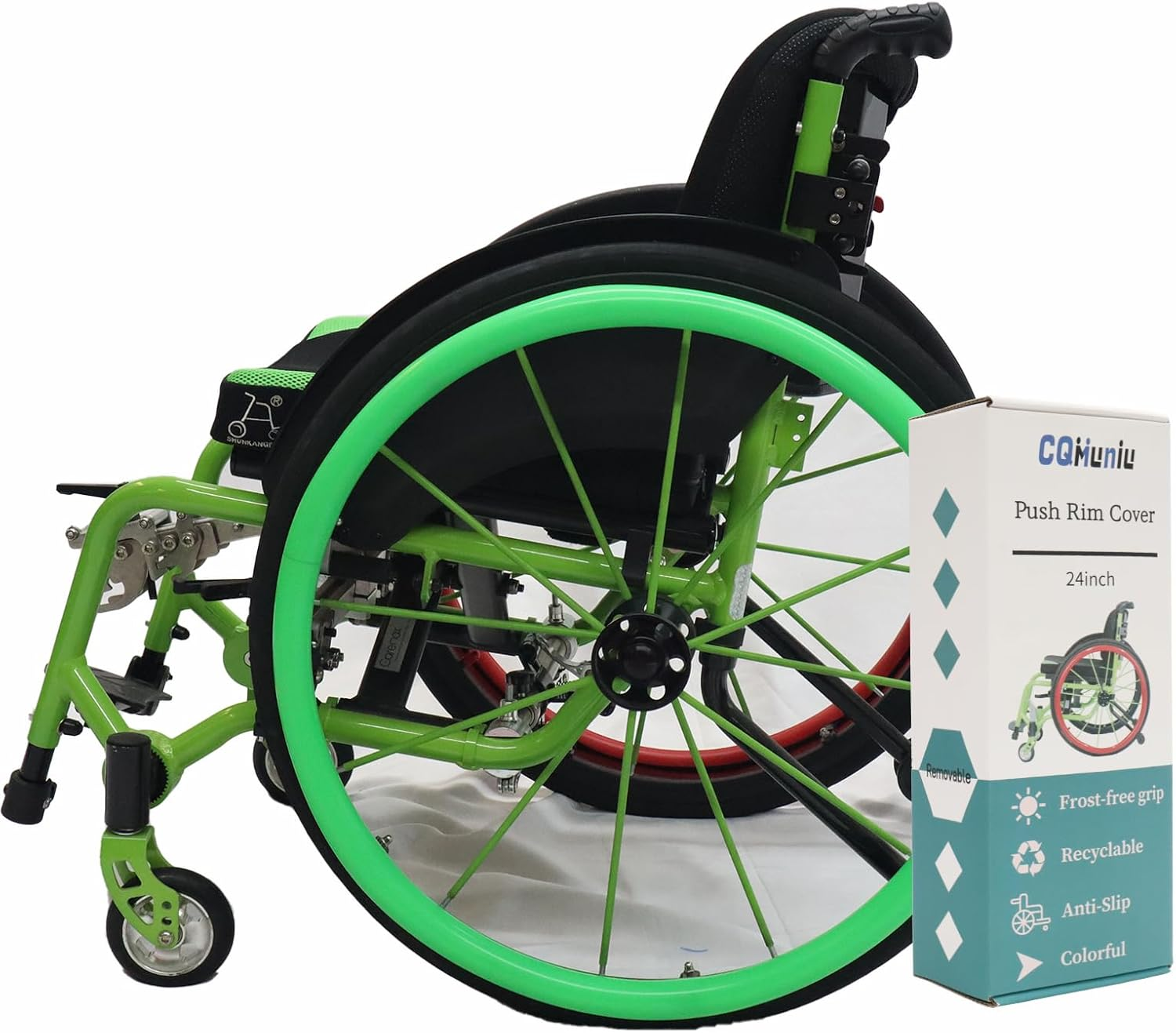 1Pair Wheelchair Push Rim Covers,24 Inch Wheelchair Cover,Silicon Wheelchair Wheel Covers