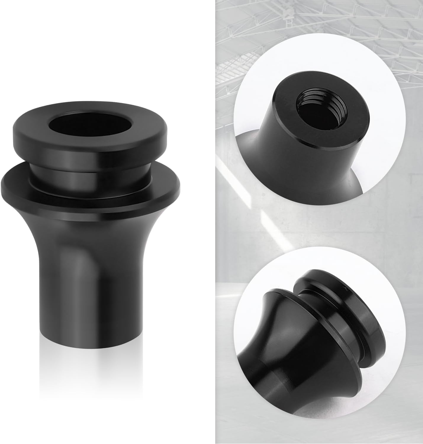 M10X1.5 Car Gear Shift Knob Adapter,Aluminum Alloy Shift Boot Retainer Stick Shift Knob Adapter,Universal Manual Shifter Adapter Car Interior Accessories for Cars Trucks (Black, M10X1.5) image number 4