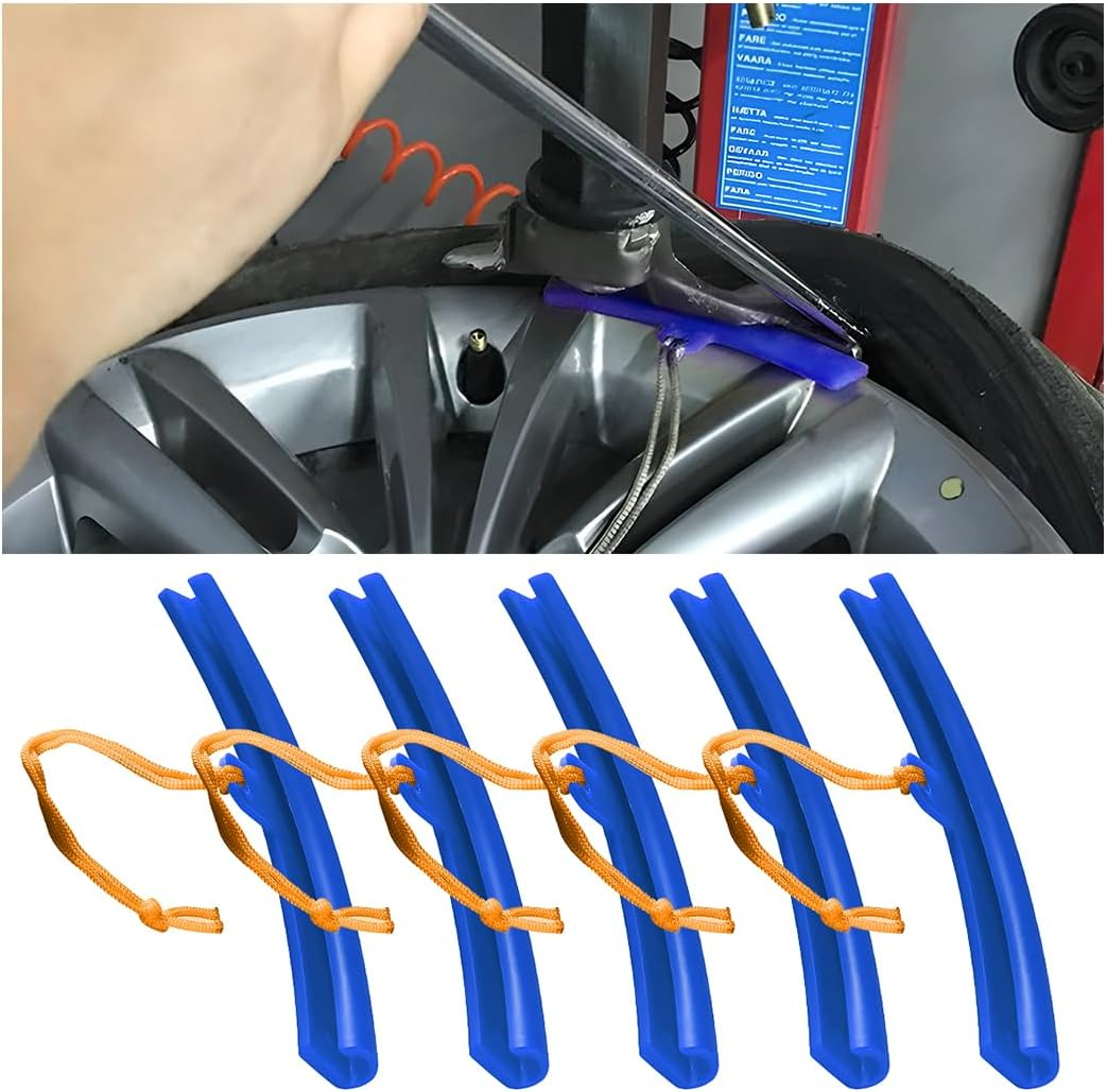 CGEAMDY 5Pcs Car Tyre Changer Protection, Tyre Wheel Change Edge Savers Tool, Protection for Tyre Assembly, Tyre Change Rim Protection, Motorcycle Rim Protector (Blue)