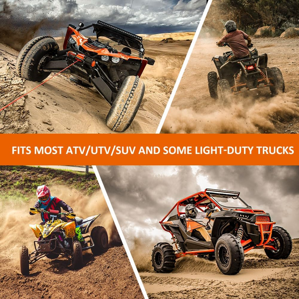 ZESUPER Synthetic Winch Rope1/4''X 49' 10000Lbs Winch Rope Cable with Sheath Winches for Winches SUV ATV UTV Vehicle Boat Ramsey Car (Orange) image number 1