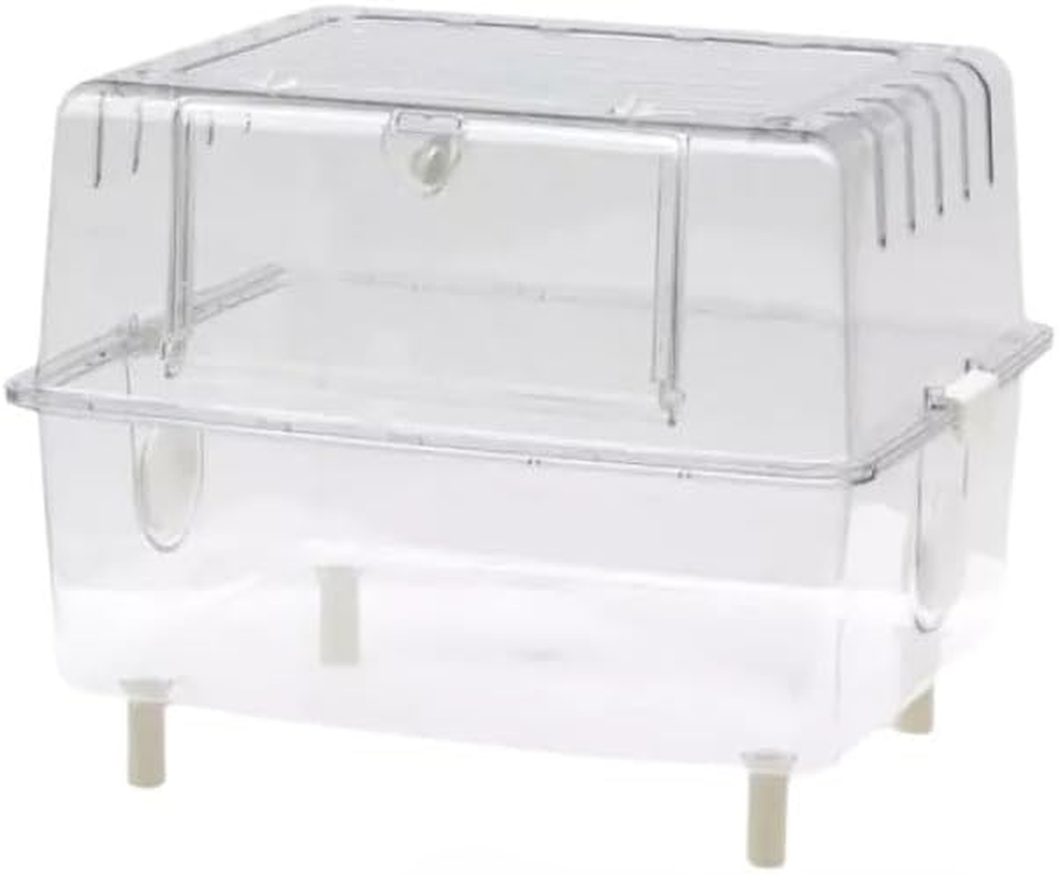 Hamster Mice Cage Habitat Portable Breathable Ventilation Habitat with Openable Top for Gerbils Small Animals Guinea Pigs Mice Rats, Clear
