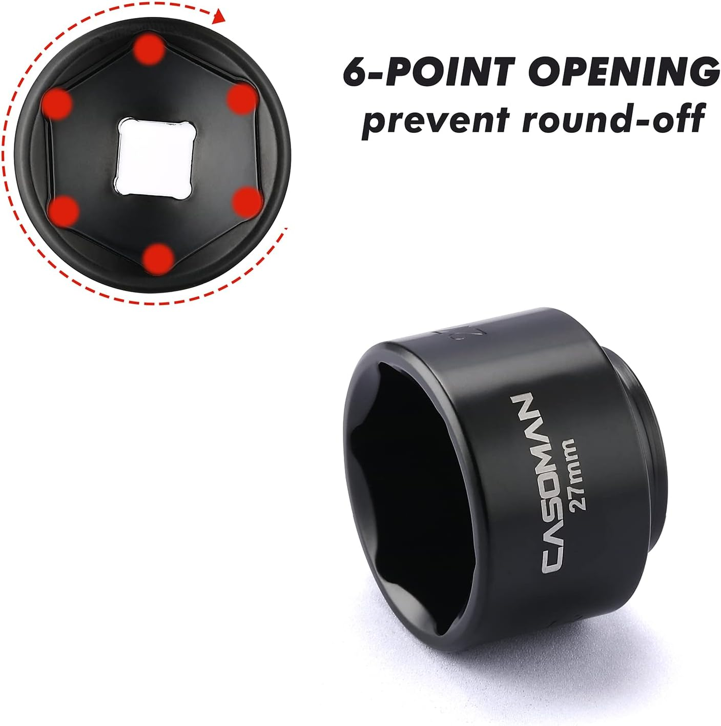 CASOMAN 7 Pieces 3/8" Drive Low Profile Oil Filter Socket Set, Oil Filter Cap Remover and Installer Tool Set, 6 Point, 24Mm, 25Mm, 27Mm, 28Mm, 29Mm, 32Mm, 36Mm, CR-V image number 3