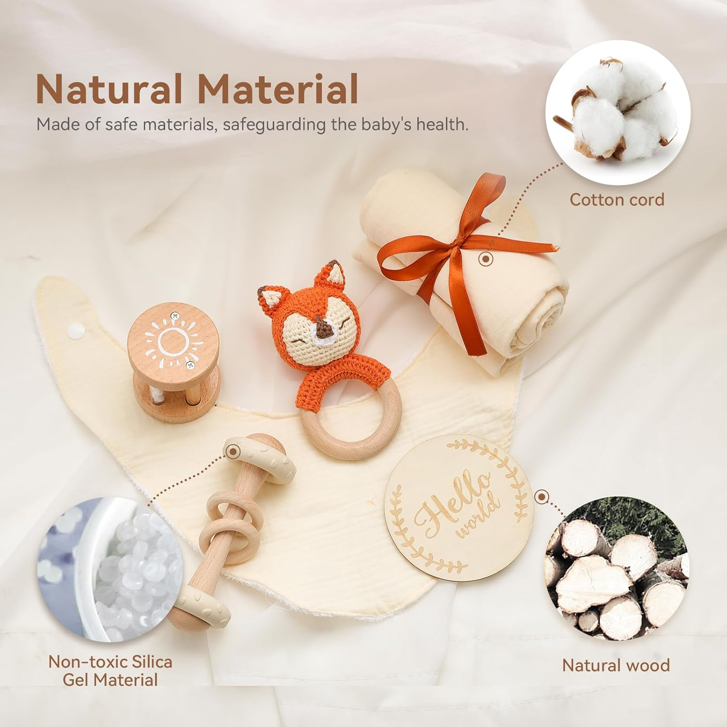 Baby Gift Set for Newborn New Baby Gift Newborn Essentials Bath Set with Blanket Rattle image number 2