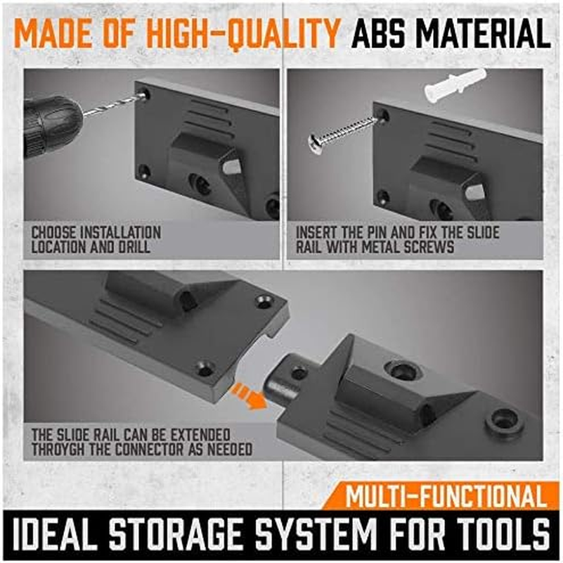 HORUSDY 64 Inch Adjustable Garden Storage System, Wall Mount Garage Tool Organizer, Tool Hangers for Mop and Broom Holder Shovel, Rake, Broom, Mop Holder, Etc. image number 2