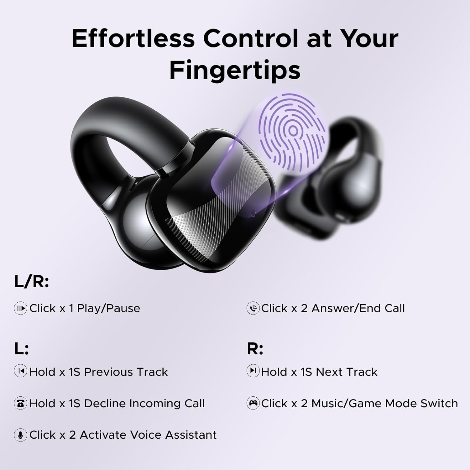 UGREEN Open Ear Headphones Wireless Earbuds Bluetooth 5.4, 30H Playtime, ENC Noise Cancelling Earphone, Hi-Fi Stereo Deep Bass, IPX5 Waterproof, Comfortable Fit for Running Gym