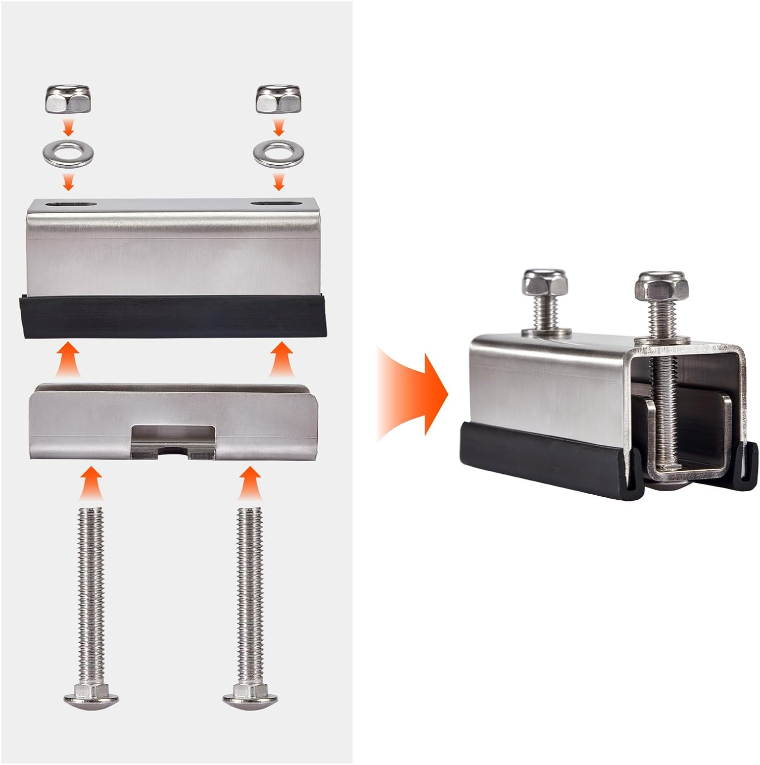 Gedlex Roof Rack Mounting Brackets, Roof Rack Mount Kit, 304 Stainless Steel Van Roof Rack for Promaster, Boxer, Jumper, Ducato 4 Piece