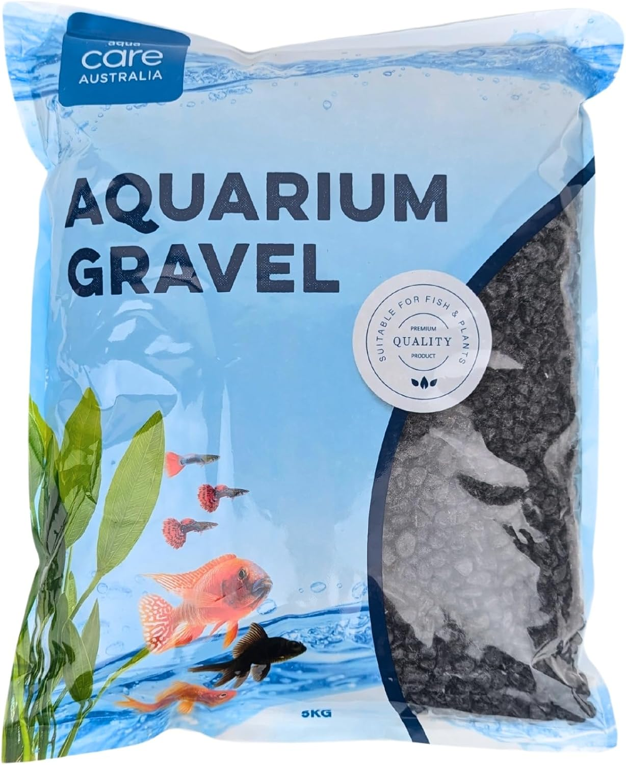 Aqua Care Aquarium Gravel Black 5Kg, 5-10Mm - Suitable for Freshwater and Saltwater Fish Tanks, Aqua Safe, Aquarium Decorative Gravel