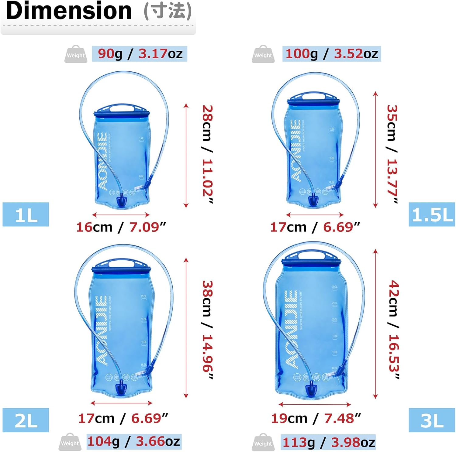 Azarxis Hydration Bladder 1L 1.5L 2L 3L BPA Free Hydration System Lightweight Water Bladder with Drinking Tube Leak-Proof Drinking Bag for Sports and Outdoor Drinking Backpack image number 6