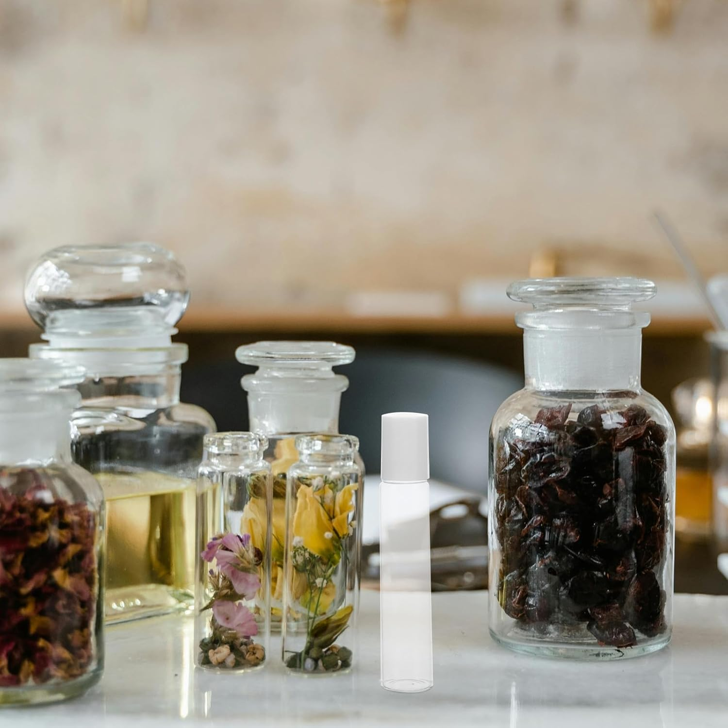 Generic 5Pcs 20Ml Refillable Glass Roller Bottles with Press Lock Essential Oil Roll-On Bottles for Travel and Skincare image number 6