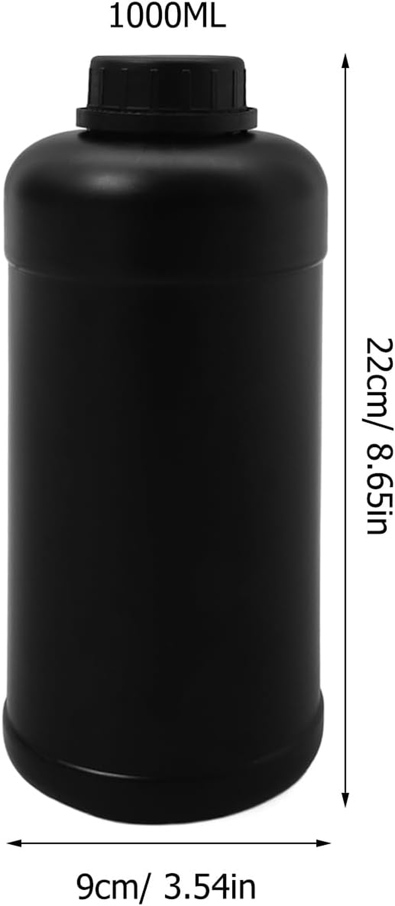 Iplusmile 4Pcs 1000Ml Plastic Empty Small Mouth Graduated Lab Chemical Container Reagent Bottle Sample Sealing Liquid Medicine Bottles Jar Pot Black image number 4