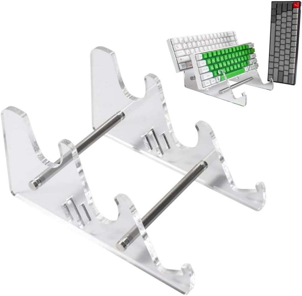 Acrylic Keyboard Display Stand Holder ,KLHCDUO Transparent Acrylic Frame Space-Saving Holder Stand,3-Tier Gaming Keyboard Stands Mechanical Keyboard Display Stand image number 2