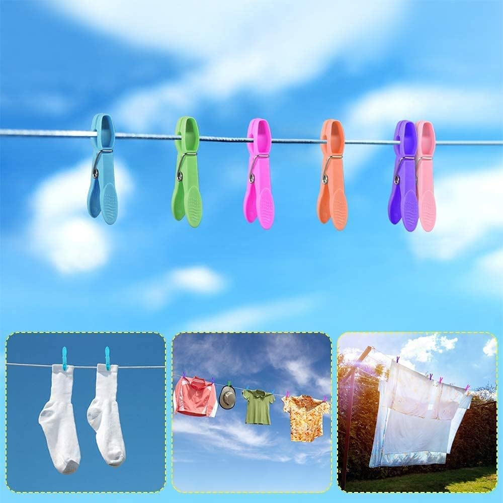 Colorful Plastic Clothespins,24Pcs Clothes Drying Line Pegs,Sock Clip Laundry Clothes Pins Clips with Springs,Windproof Laundry Pegs,Clothes Drying Line Pegs,Socks Clips Clothes Pins Clothes Pegs image number 1