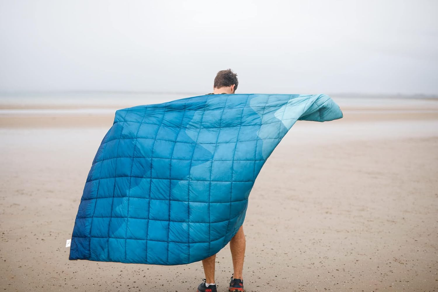 Nakie Puffy Blanket - Compact, Light Weight Portable, Camping, Travel and Hiking, Sustainable (Mountain Blue) image number 2