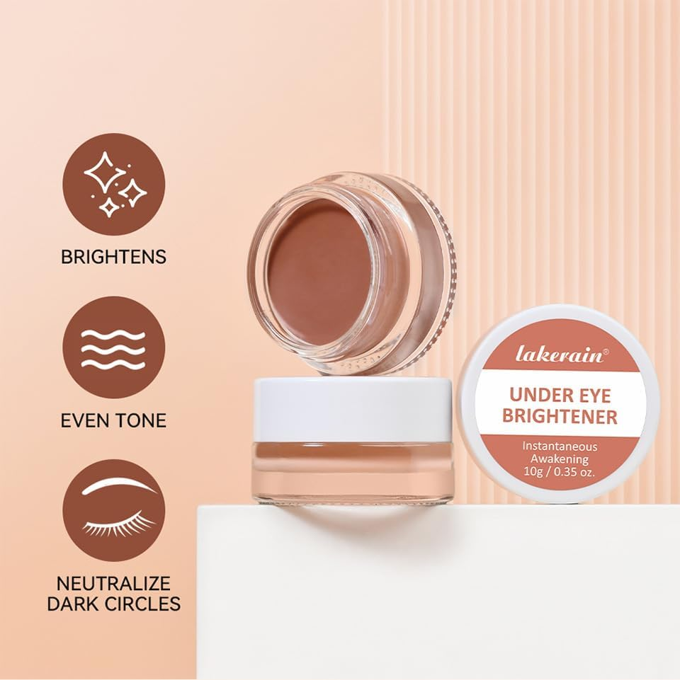 Full Coverage under Eye Brightening Cream for Dark Circles,Under Eye Cream Pot Concealer Full Coverage Pink Corrector Makeup, Nourishing Waterproof (Dark Mocha) - Golden Toffee image number 6