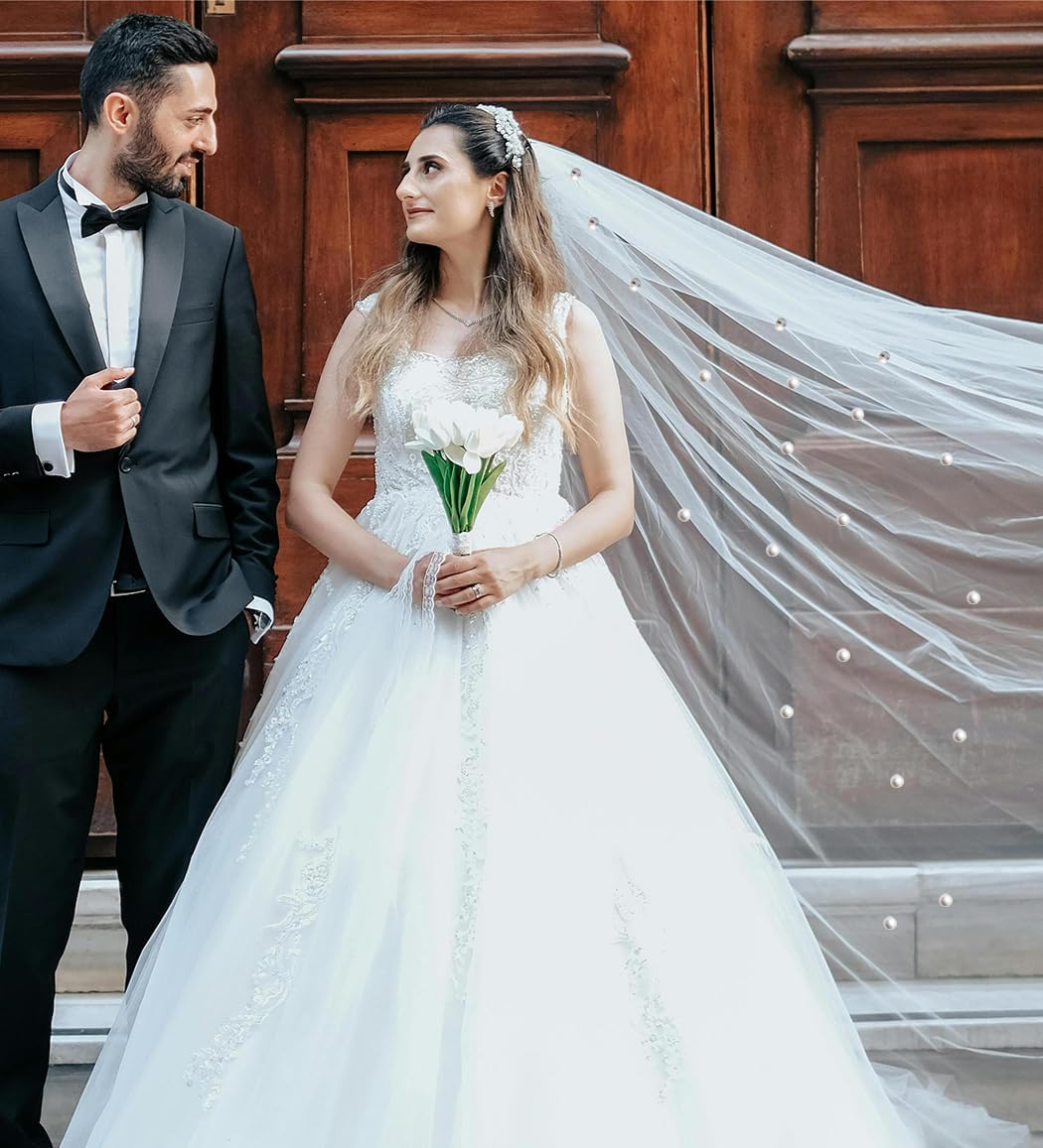 14 Set Wedding Veil Weights Magnetic Pearls, Pearl Magnet for Wedding Dress Decoration, Double-Sided Artificial Pearl Magnetic Button，Pearl Decoration, Bridal Jewelry, White, 1 * 1CM image number 4