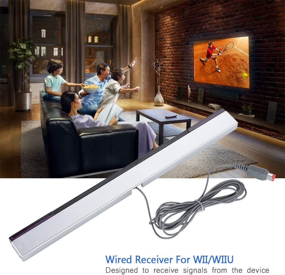 Replacement Wii Sensor Bar, Wired Infrared IR Ray Motion Sensor Signal Receiver with Stand, Wired Sensor Bar for WII Console