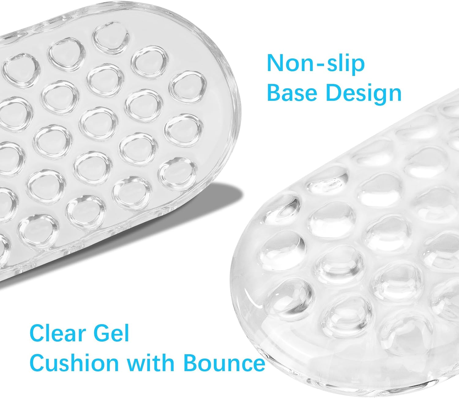 MOSISO Gel Wrist Rest Support for Mouse Pad&Keyboard Set, Ergonomic Massage Keyboard&Mouse Pad Set, Non-Slip Base Pain Relief&Soft Cooling Gel Computer Easy Typing Pad for Home/Office, Transparent - Transparent image number 3