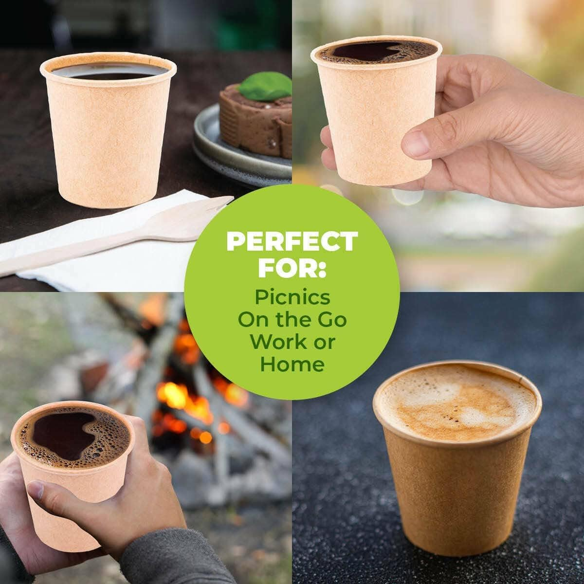 [100PCE] Party Central Eco-Friendly Paper Coffee Cups - 250Ml - Food Safe & BPA Free - Strong & Soak-Proof - Ideal for Hot Beverages, Juice & Snacks image number 3