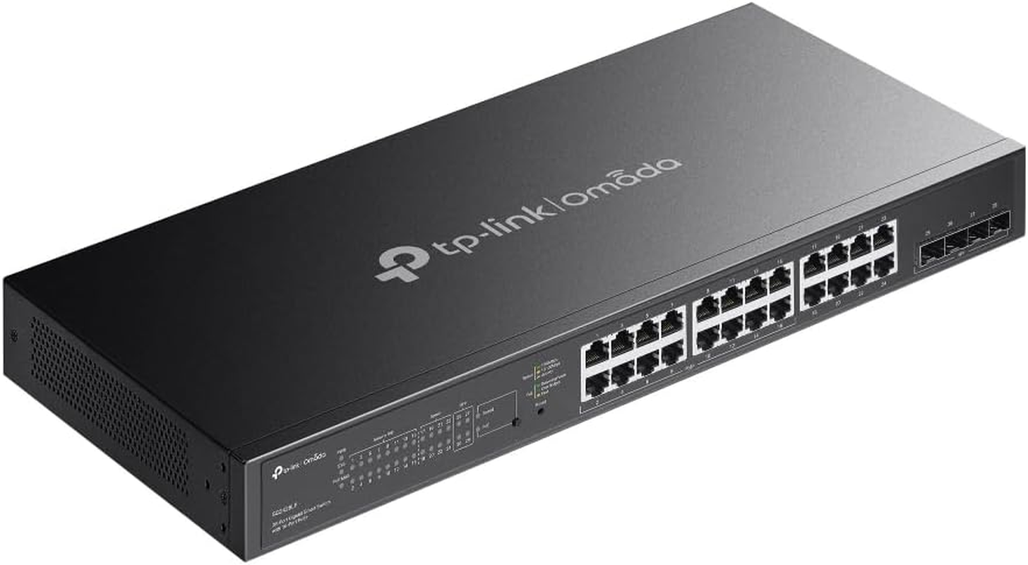 Omada 28-Port Gigabit Smart Poe Switch with 16-Port Poe+, 16&Atilde;&mdash; G Poe+ Ports, 150 W Poe Budget, Centralised Cloud Management, Fanless Design, Durable Metal Casing, by Tp-Link, 5-Year Warranty(Sg2428Lp)