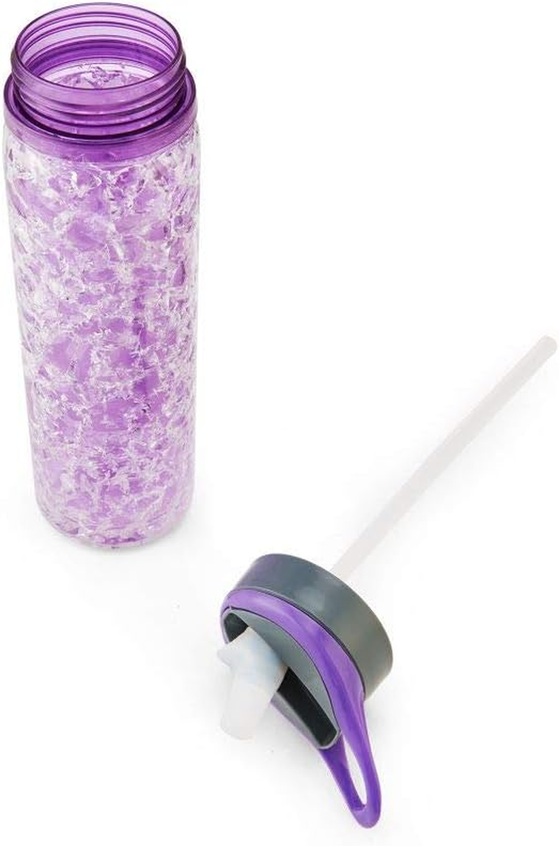 Copco 5237208 Freezeable Double Wall Insulated Tritan Water Bottle with Crackle Gel, 18-Ounce, Purple image number 3
