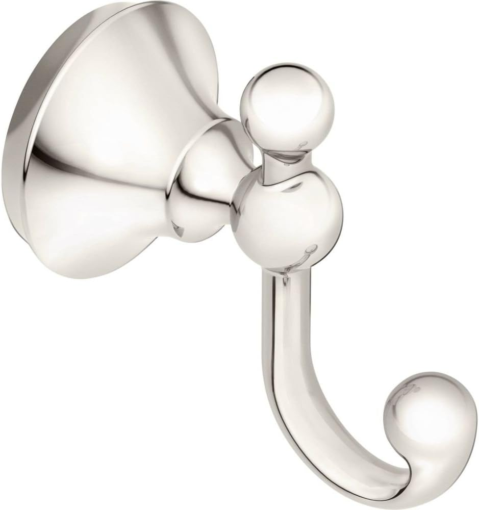 Moen YB5203NL Bath Hardware Double Robe Hook, Polished Nickel image number 3